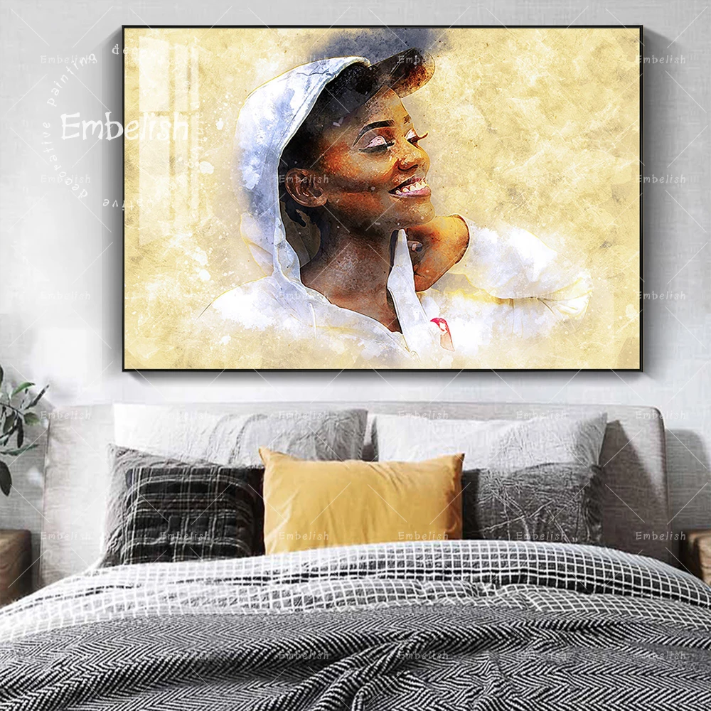 

1 Pieces Sports Girl Watercolor HD Spray On Canvas Oil Paintings For Living Room Home Decor Posters Wall Art Pictures Artworks