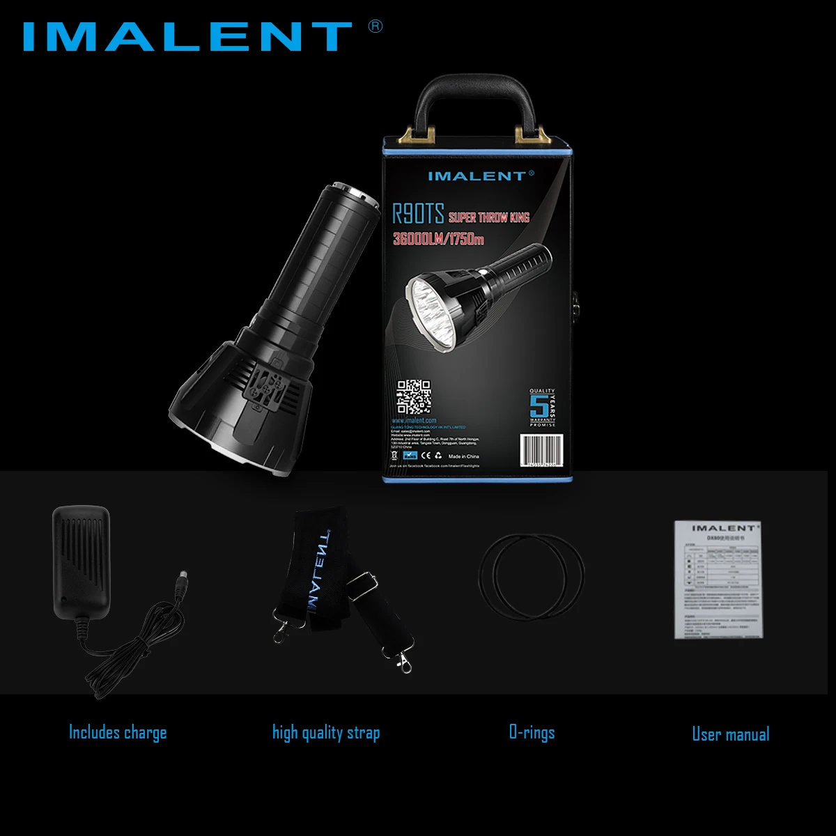 IMALENT R90TS 18x XHP35 HI 36000 люменов 1750 метров светодиодный светильник-вспышка наружный поисковый светильник для кемпинга охотничий фонарь Портативный
