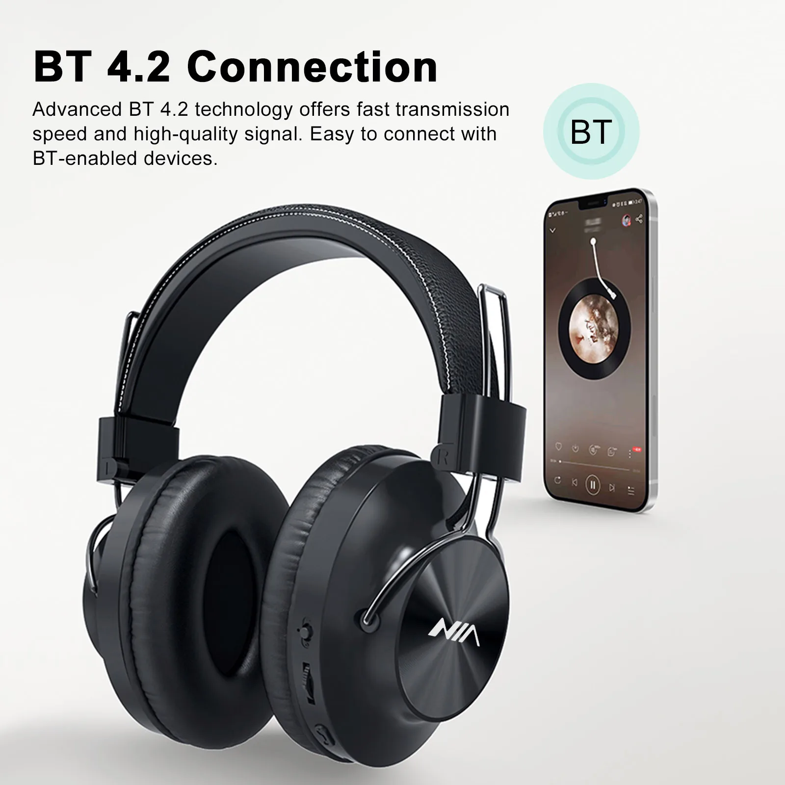Беспроводные наушники NIA S4000 Складные стерео наушники-вкладыши Bluetooth 3 5 мм TF-карта