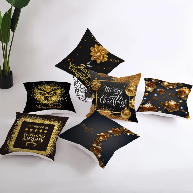 Elife полиэстер цвета: золотистый с Рождеством чехол для подушки декоративные