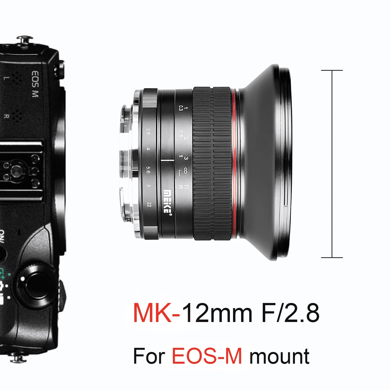 Meike 12 мм f2.8 Ультра широкоугольный фиксированный объектив со съемным капюшоном