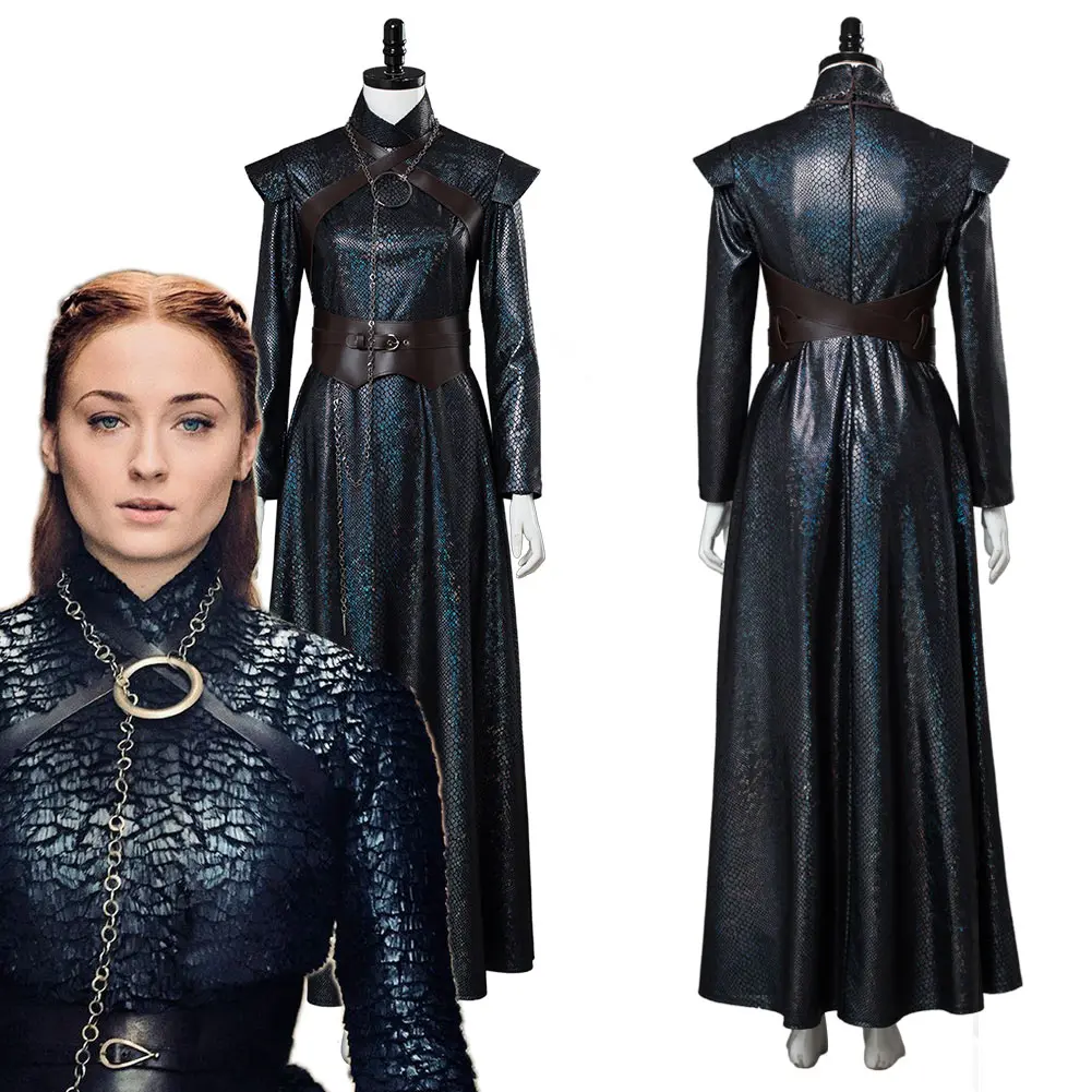 

Fast Shipping Sansa Stark Cosplay Costume Outfit Uniform Sansa Stark Dress Halloween Carnival Costume Gift