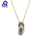 Ожерелье Lucky Eye с подвеской сглаза, ожерелье золотистого цвета, длинная цепочка, ожерелье для женщин и девушек, модные ювелирные украшения BD242