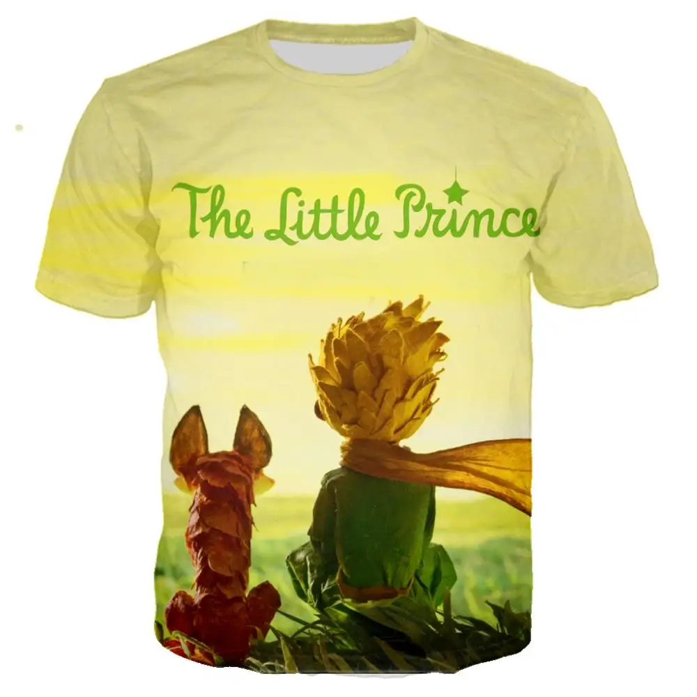 French The Little Prince 3D Print T shirt Men/women Boys Streetwear T-shirt Summer Short Sleeve Tshirt Men Clothes Harajyku Tops | Мужская