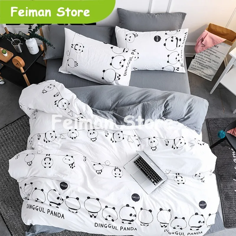 Домашний текстиль панда простое белое постельное белье для мальчиков подростков