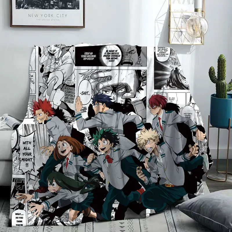 

60X90CM 18 kinds japan Anime My Hero Academia Cartoon figure action Flannel blanket Sofa bedroom Cover leg blanket gifts