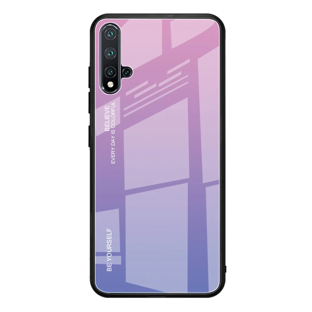 2 Чехол из закаленного стекла с градиентом Aurora для huawei Nova 5T 5 5i Pro Honor 20 Pro P20 Lite Y9 Prime mate 30 20 Lite 8X Max - Цвет: 2