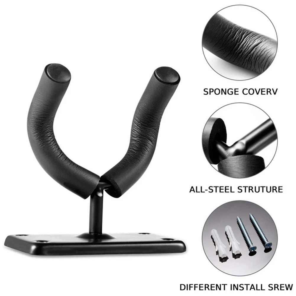 

Guitar Wall Mount Stand Hanger Holder Bracket+4 Picks Bass Ukulele Accessories for Music Lovers Playing Accessories