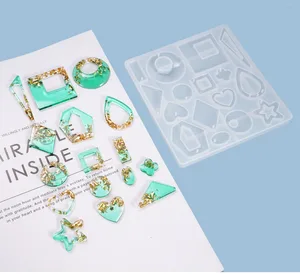 Геометрический Кристалл эпоксидная Форма Смола Висячие Серьги Кулон Форма литье силикон формы для украшения ремесло инструмент для изготовления ювелирных изделий