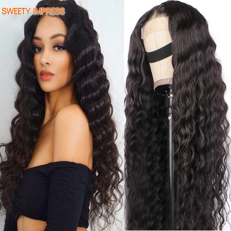 

Парик бразильский на шнуровке, свободные передние кудрявые натуральные волосы с глубокой волной, с предварительно выщипанной линией волос,...