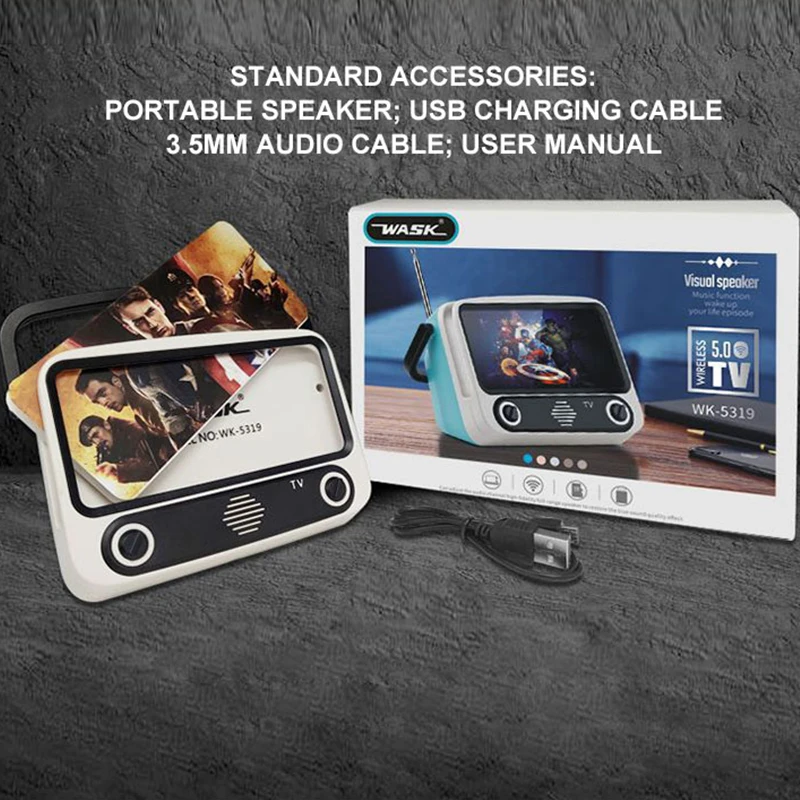 

WK-5319 portable with mobile phone holder additional mobile power speaker gift wireless bluetooth audio portable
