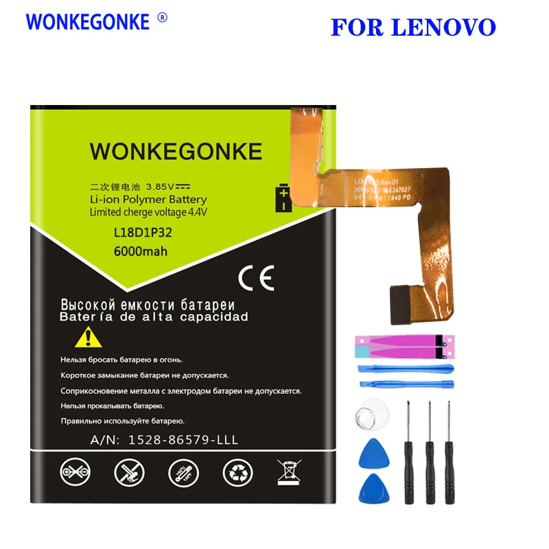 

WONKEGONKE 6000mah L18D1P32 Replacement Battery For LENOVO Batteries