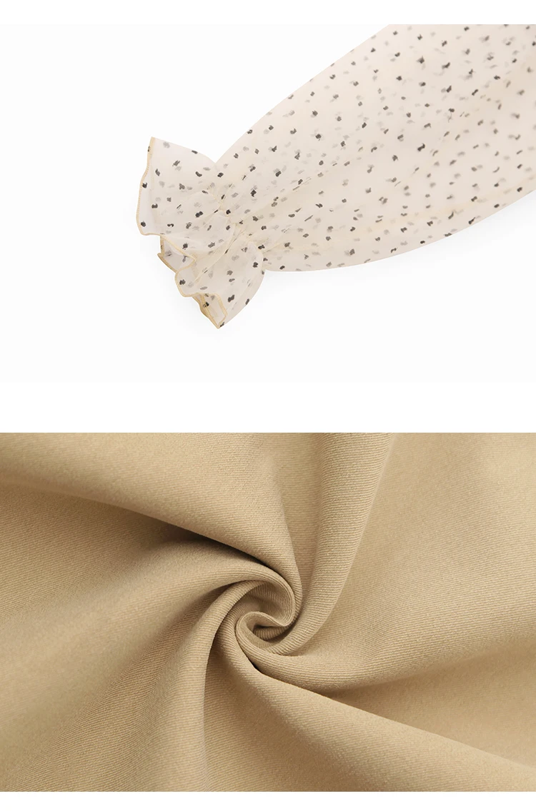 Костюм платье 2021 весна осень Марлевое соединение элегантный Пышный рукав