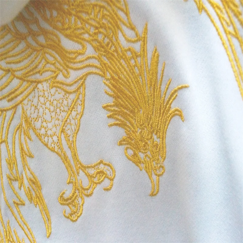 Золотой Феникс китайский вышитый мужской балахон пара Осень Хип Хоп Толстовка