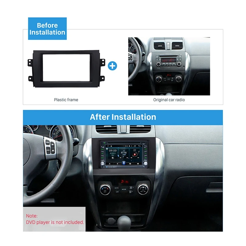 

2Din Car Stereo Radio Panel o Trim Frame for Suzuki SX4 2007-2013 for Fiat Sedici 2005+