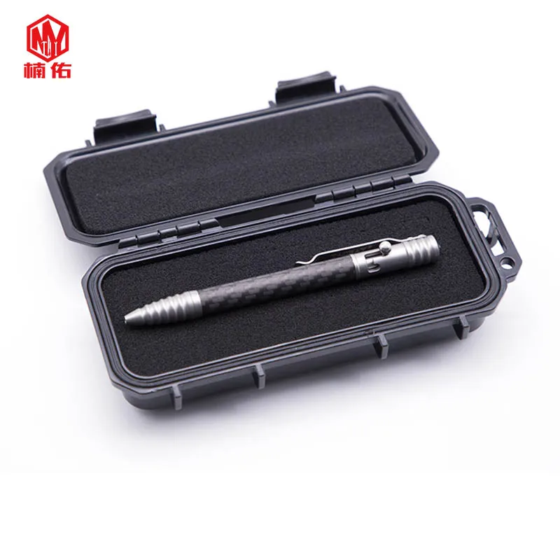 Jual Titanium Alloy Pena Taktis Serat Karbon Outdoor Jendela Rusak Menulis EDC Pena Taktis Portable Pertahanan Diri Alat