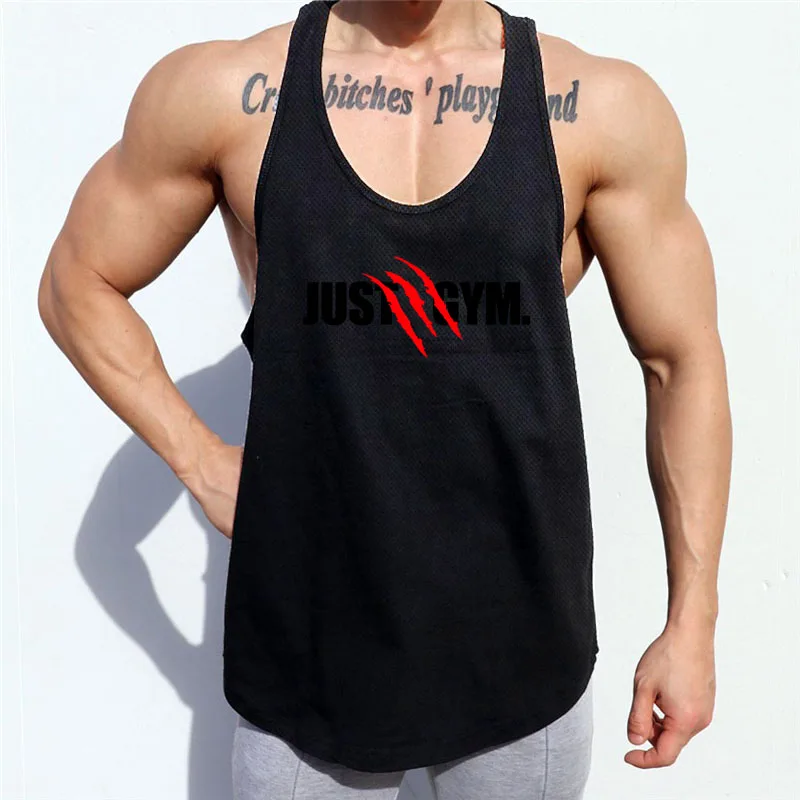 

New Workout Mesh Men's Fitness Clothing Bodybuilding Tank Top Muscle Singlets Fashion Sports Man Undershirt Gym Sleeveless Vest