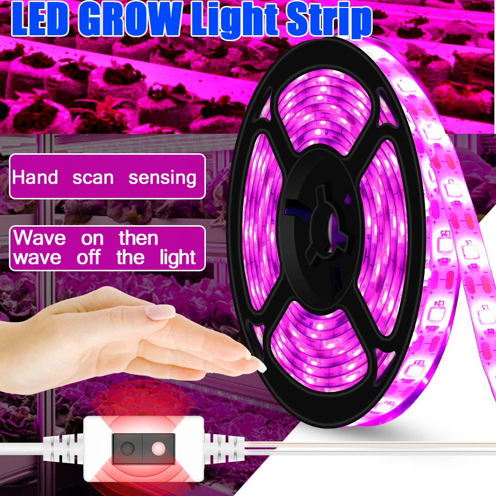 

LED Full Spectrum Grow Light Strip 0.5m 1m 2m 3m USB Plant Lamp 5V Seedling Fito Lights LED Waterproof Flower Phyto Growth Lamp