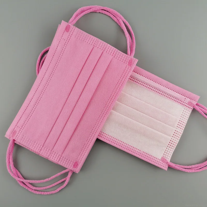 

50pcs Children's Disposable Color Mask Multiple Colour With Melt Blown Cloth Dustproof And Breathable Hanging Ear Child Mask