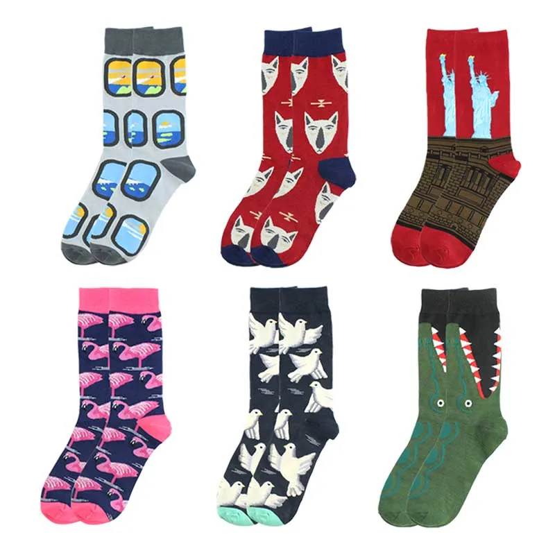 Смешные мужские носки с масляной росписью уличные для женщин в стиле хип хоп