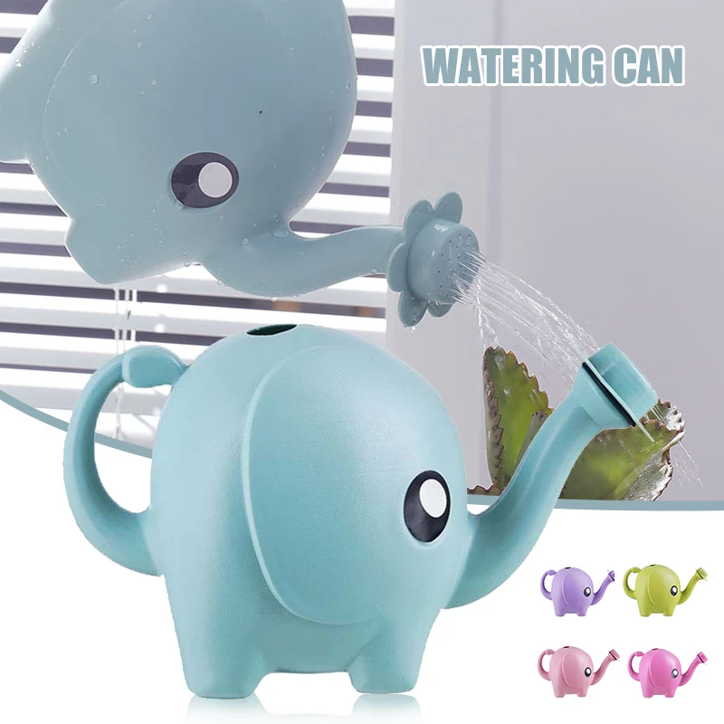 

1L Creative Baby Elephant Watering Can Home Patio Lawn Gardening Plant Outdoor Cute Cartoon Durable Plastic Plant Waterer