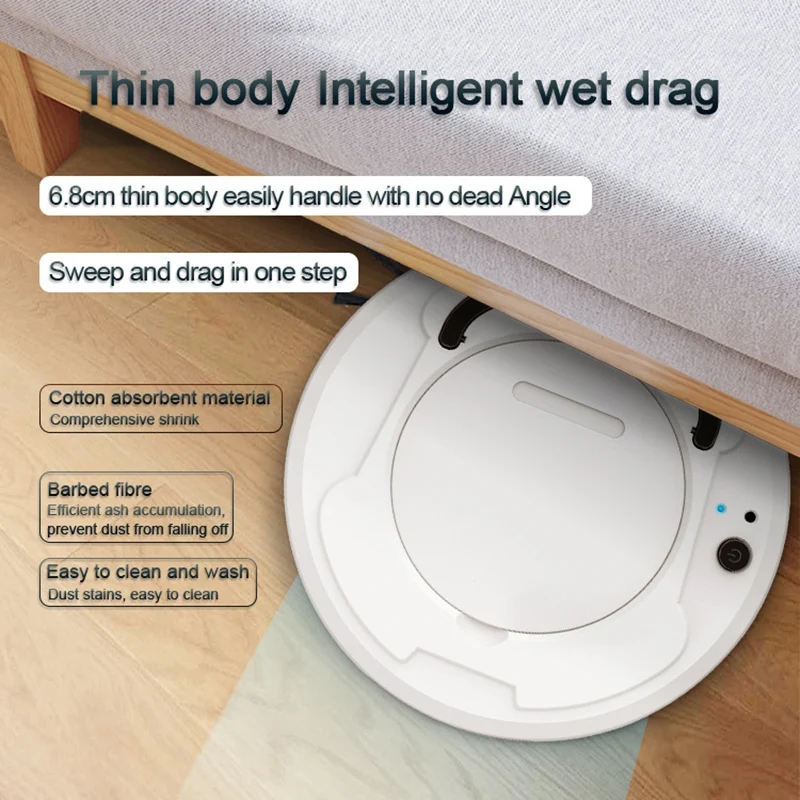 3-In-1 Auto Sweeping Robot Vacuum Cleaner USB Rechargeable Smart Floor Mop Cleaning Home Office Dry and Wet | Бытовая техника