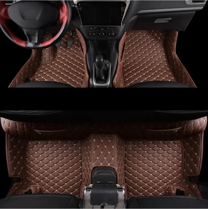 

for leather car floor mat for peugeot 301 citroen c-elysee 2012-2020 2014 2015 2016 2017 2018 2019 rug carpet interior