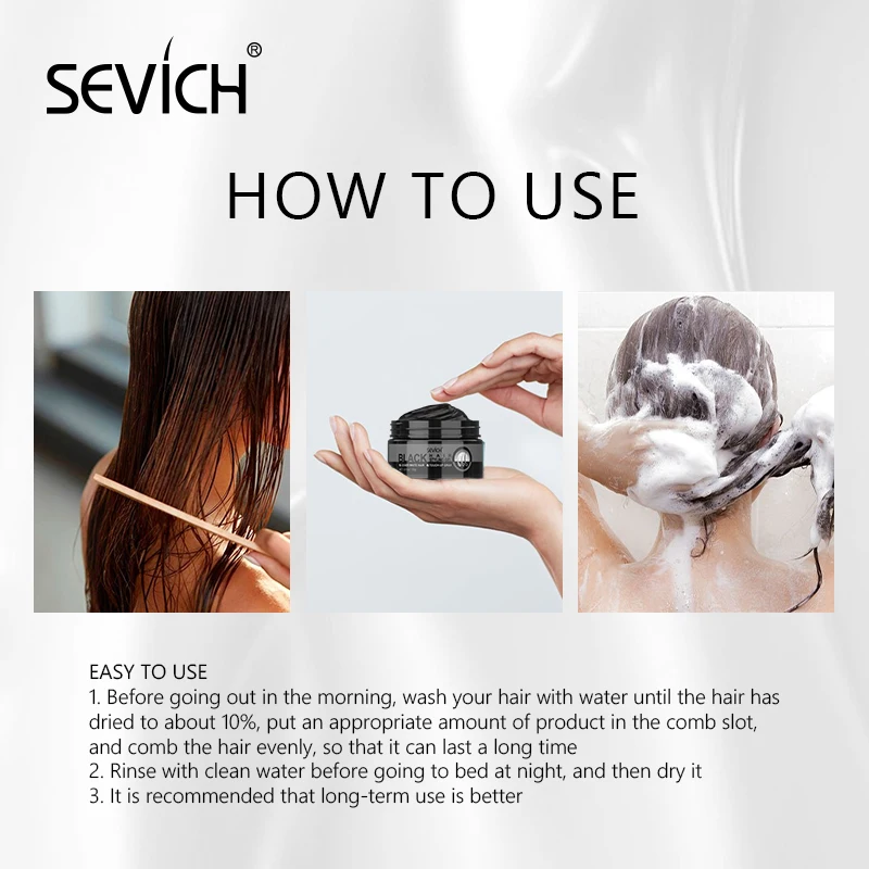 Глина для волос Sevich воск окрашивания черного цвета мужчин женщин помада укладки