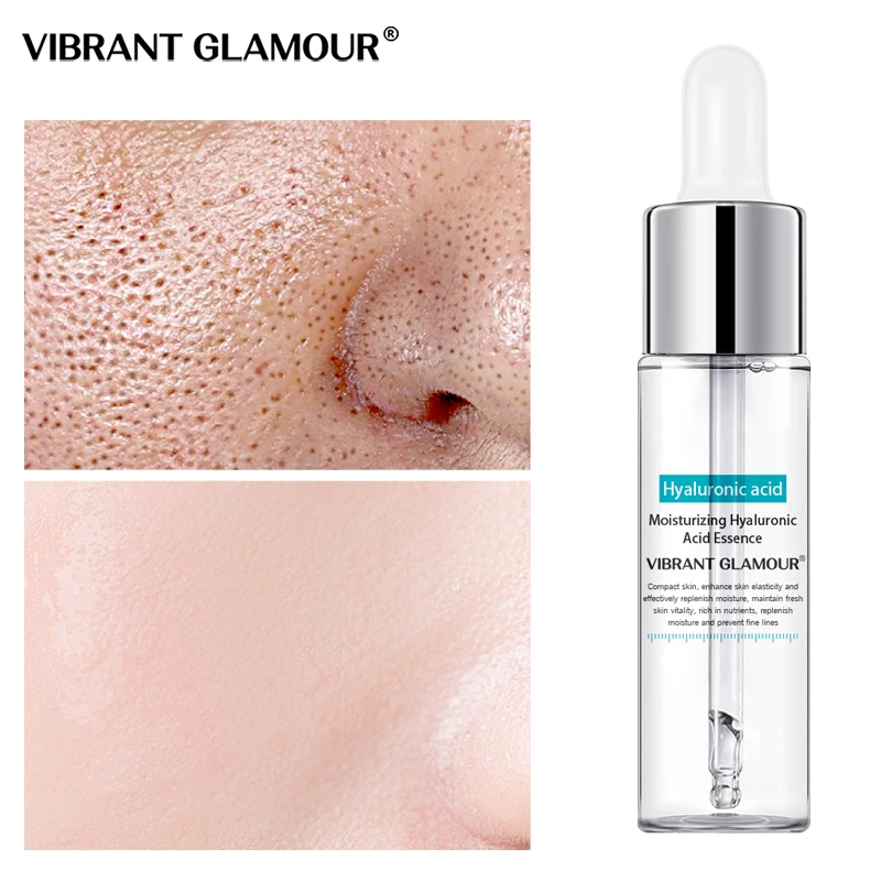 

VIBRANT GLAMOUR Hyaluronic Acid Shrink Pore Face Serum Anti-Aging Moisturizing Whitening Essence Face Cream Dry Skin Care 15ml