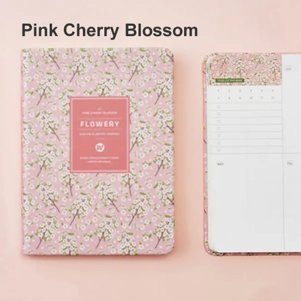 Cherry Blossom Новое поступление Милые ПУ кожа цветочный цветок расписание ежедневник дневник еженедельник школьные милые офисные принадлежности канцелярские принадлежности - Цвет: Cherry Blossom