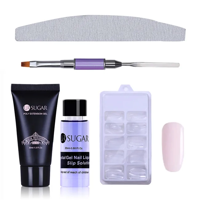5pcs set1 UR SUGAR Nail Art поли УФ-лак Френч для ногтей строитель ограничителей желе Полиакриловый гель Слип решения Clearnser Plus для удаления - Цвет: 5pcs set1