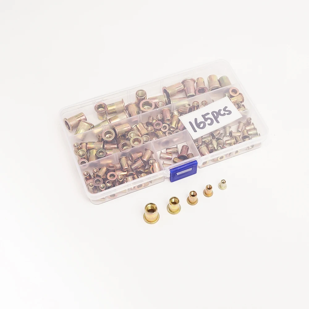 

Заклепочные гайки M3, M4, M5, M6, M10, из углеродистой стали, 165 шт.