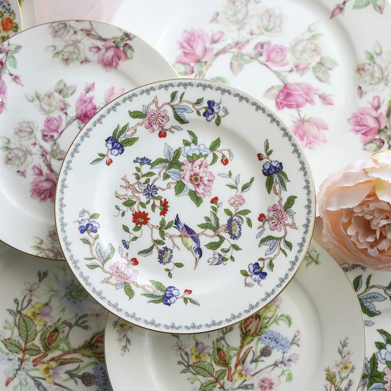 

Bone Porcelain Western Dinner Plate Creative Steak Flat Plate Tableware Ceramic Plate Household Hotel Place Platform Inter-disc