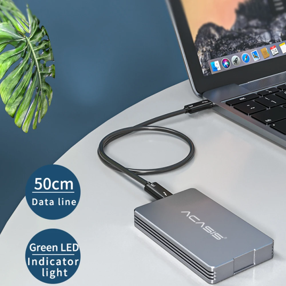 Acasis USB 4 0 Мобильный M.2 Nvme корпус 40 Гбит/с Type C Интерфейс совместим с Thunderbolt 3/4 и 4/3 2/3 1/3