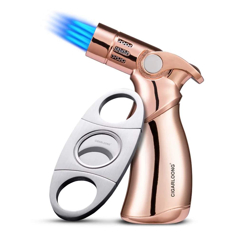 Ветрозащитная газовая Бутановая Зажигалка для сигар 4 фонарь | Дом и сад