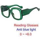 Очки для чтения женские, большие, с защитой от синего света, в стиле ретро, очки в большой оправе