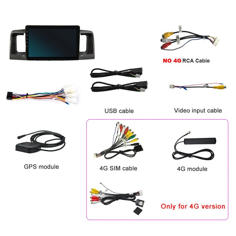 For Toyota Corolla E130 E120 2000 - 2004 Car Radio Multimedia Video Player Navigation stereo GPS Android 10 No 2din 2 din dvd | Автомобили