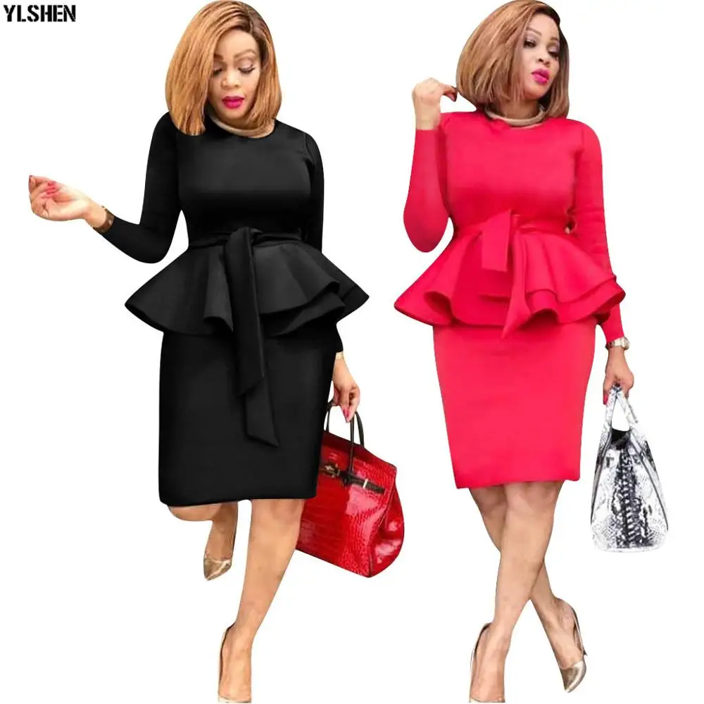 African Dresses for Women Dashiki 2019 New Clothes Bazin Riche Sexy Slim Long Sleeve Robe Africain Grown Africa Dress | Тематическая