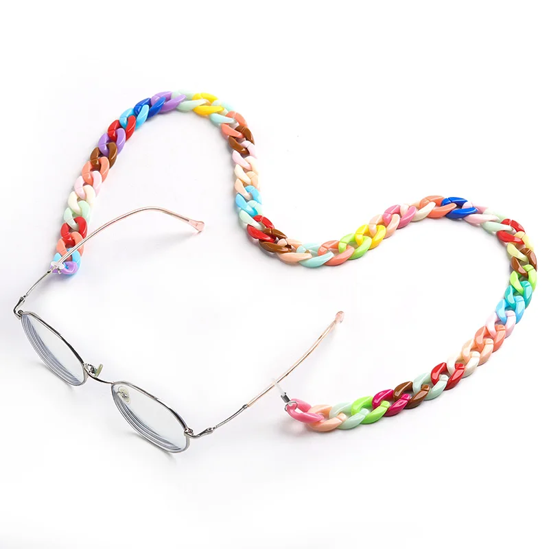 

1 strand 80cm Acrylic Link Chain Women Glass Chain Face Mask Chain Necklace Strap Non-slip Eyeglass Holder Sunglass Strap Chain