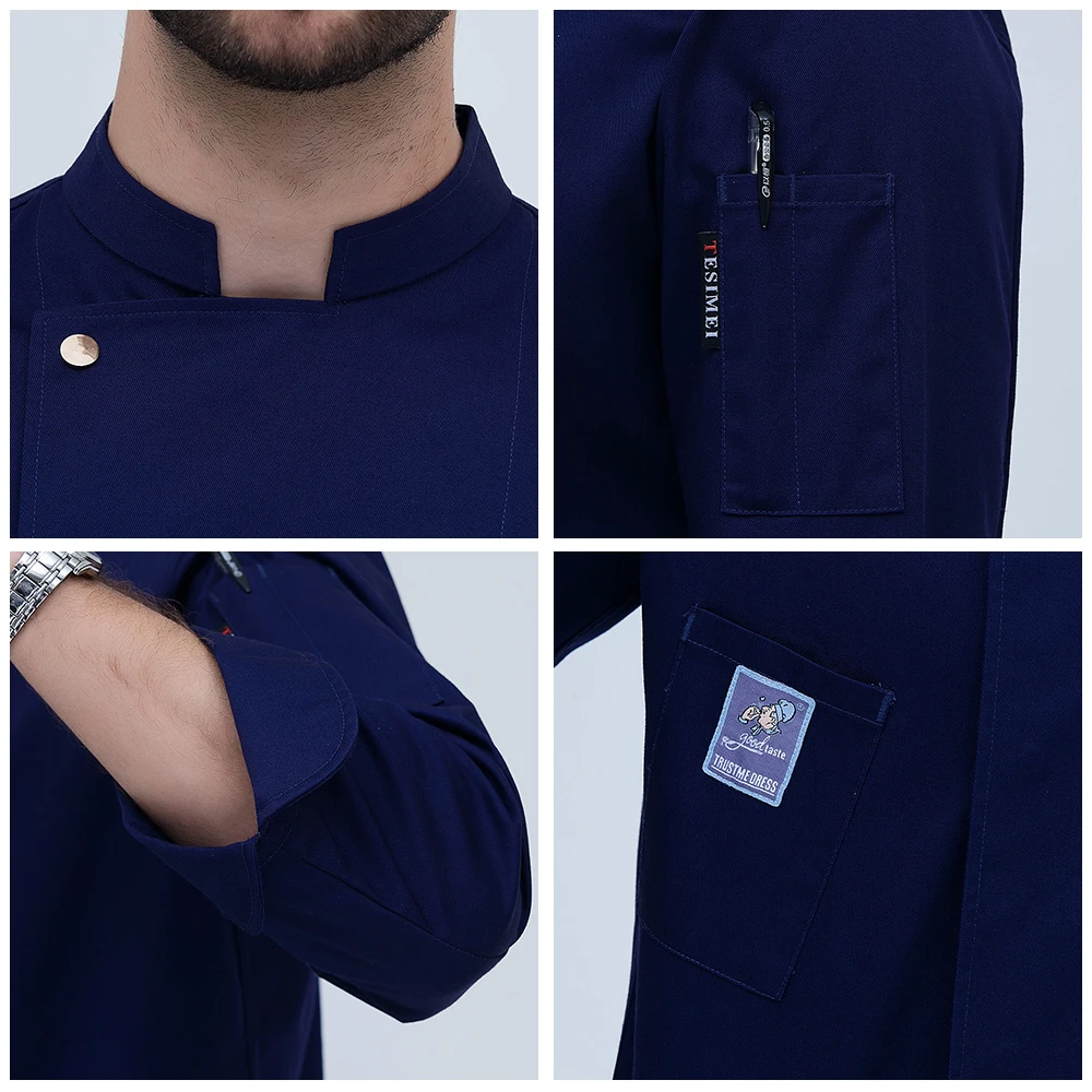 Модная одежда с длинным рукавом для шеф-повара унисекс короткая Рабочая куртка