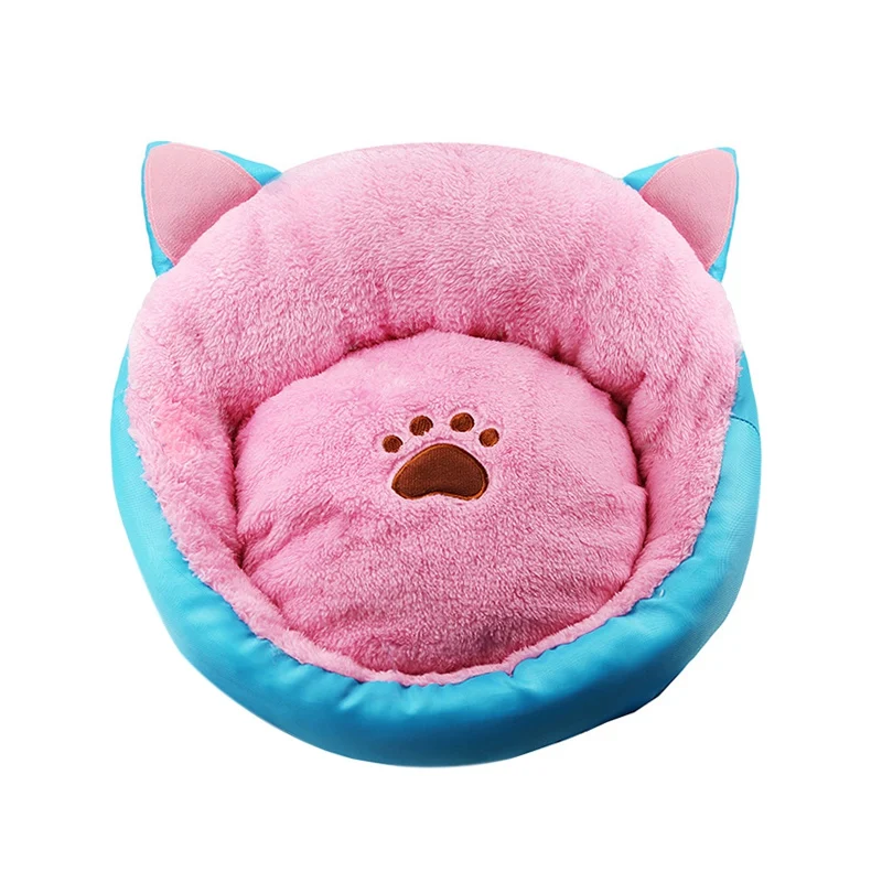 Pink Горячая Распродажа, диван для кошки, комфортное гнездо для котенка, противоскользящая Нижняя кровать для кошки, собаки, теплая кровать для щенка, прочный Кошкин дом, товары для сна для домашних животных - Цвет: Pink