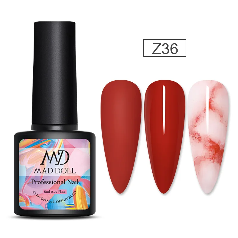 MAD DOLL 8ml Red Sereis 12 Colors Gel Polish Soak Off UV Manicuring Nail Art DIY Design | Красота и здоровье