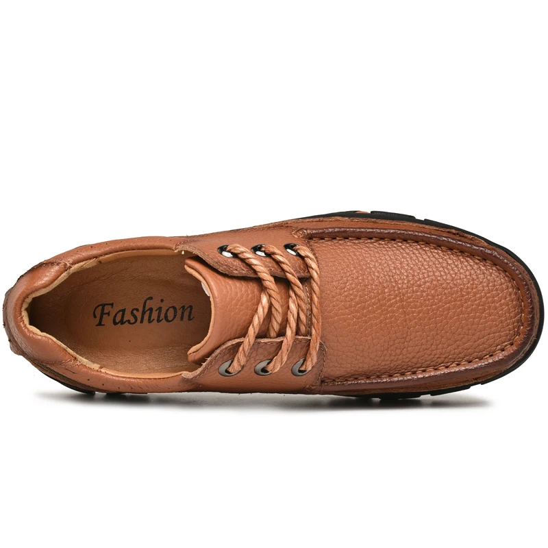 Туфли мужские из натуральной кожи мягкие повседневные лоферы без застежки