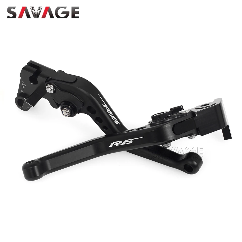 R6 Logo Short Clutch Brake Levers For YAMAHA YZF 1999-2021 YZFR6 2004 2006 2020 Motorcycle Accessories Adjustable CNC Handles | Автомобили