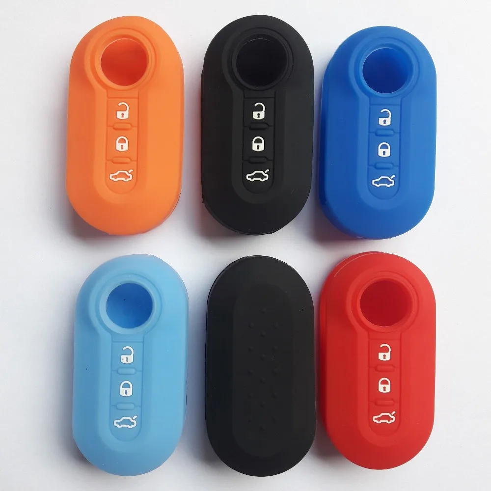 Silicone Key Remote Shell Cover Case For Fiat 500 Panda Bravo Lancia Ducato Brava Delta 3 Button Flip FOB | Автомобили и