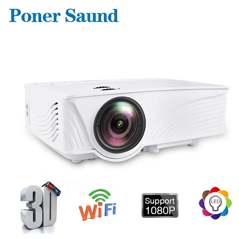 Мини портативный проектор 4K Poner Saund GP12 для смартфона WiFi Android Full HD1080P Led видео