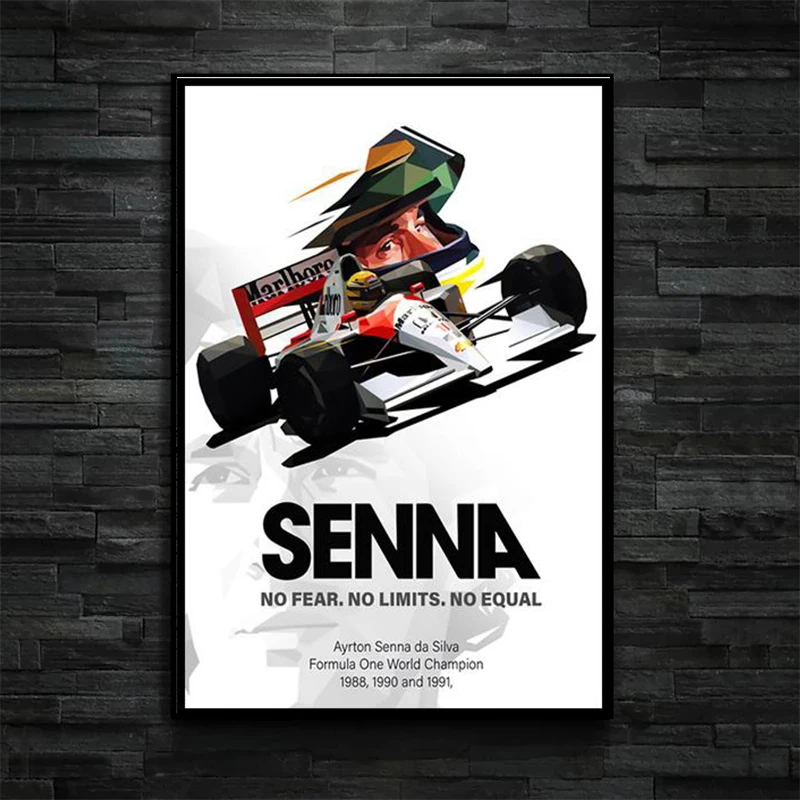 Картина на холсте Elton Senna Formula 1 Постер и печать чемпионата мира макларена