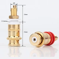 4pcsset hi end gold plated copper speaker binding posts terminal connector