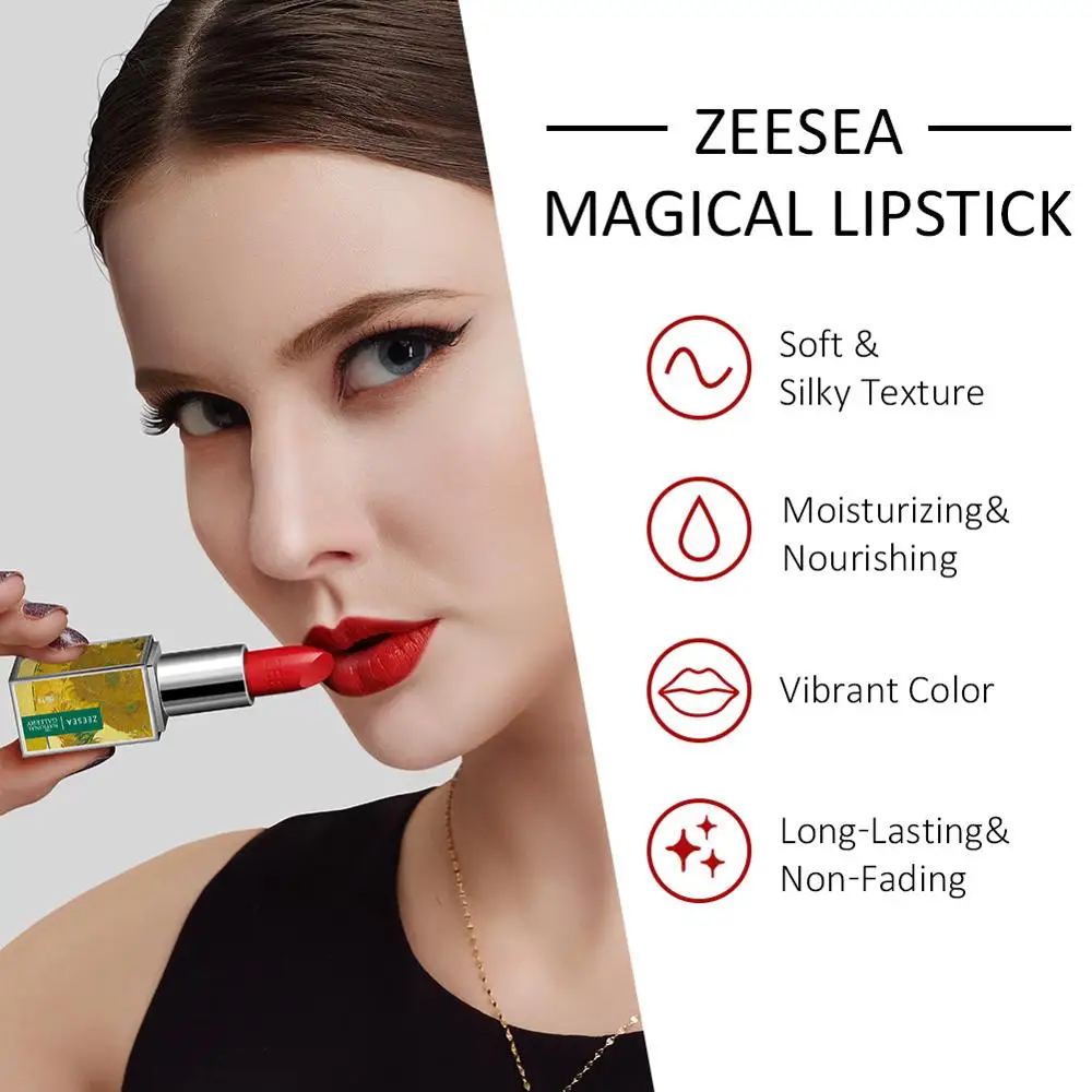 ZEESEA новая коллекция Ван Гога подвижная питательная помада стойкая матовая