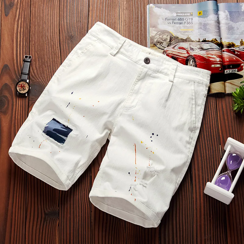 

France Brand Mens Shorts Casual Pure Shorts Men Cotton Fashion Short Male Elastic Trend Short Men Bermuda Masculina Big Size 4xl